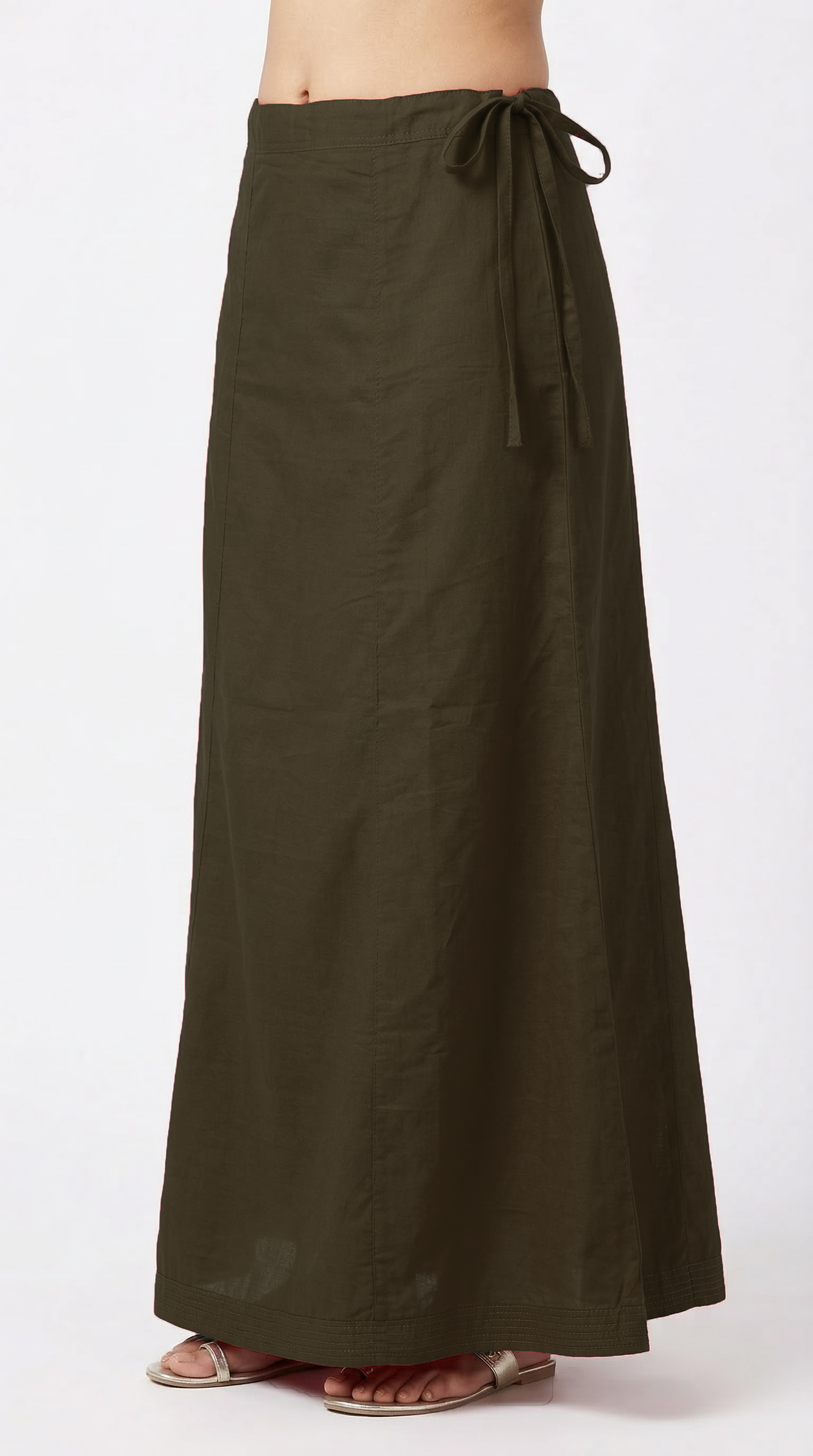 Military Green Cotton Saree Petticoat