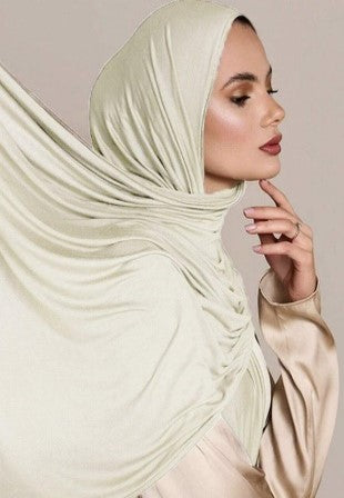 Cream Large Super Soft Jersey Hijab Scarf