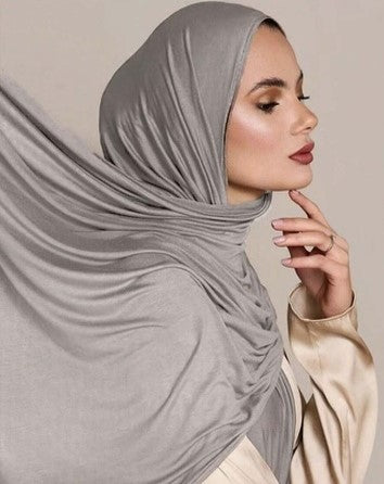 Light Grey Large Super Soft Jersey Hijab Scarf