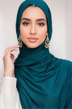 Teal Blue Large Super Soft Jersey Hijab Scarf