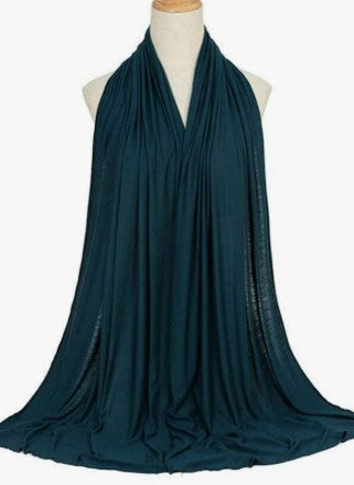 Teal Blue Large Super Soft Jersey Hijab Scarf