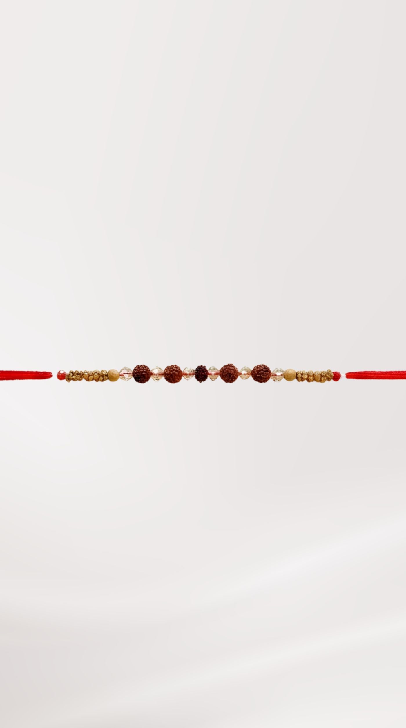 Brown rudraksh bead Rakhi bracelet worn on wrist