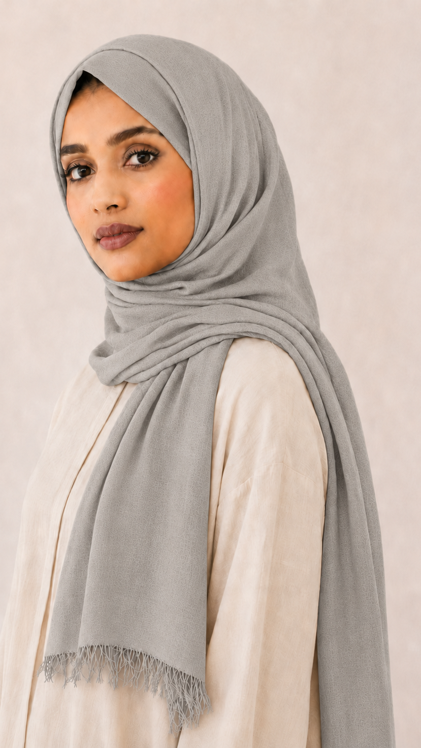 Light gray cotton scarf