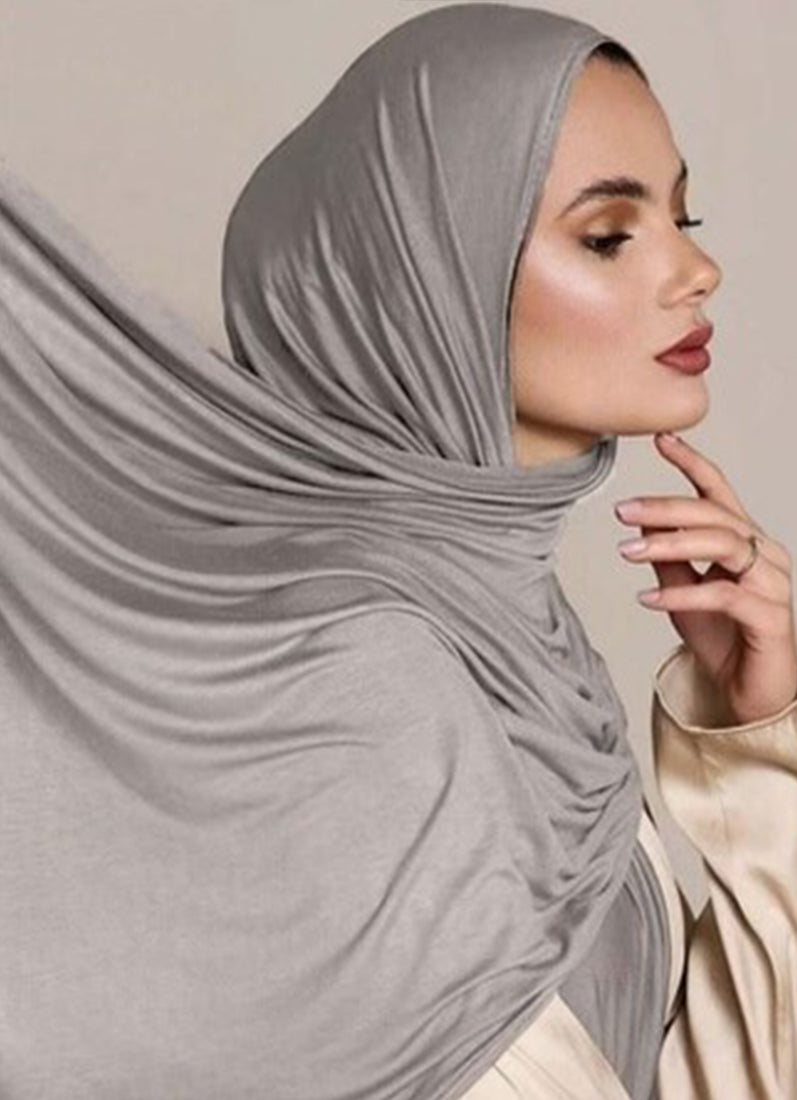Light Grey Large Super Soft Jersey Hijab Scarf