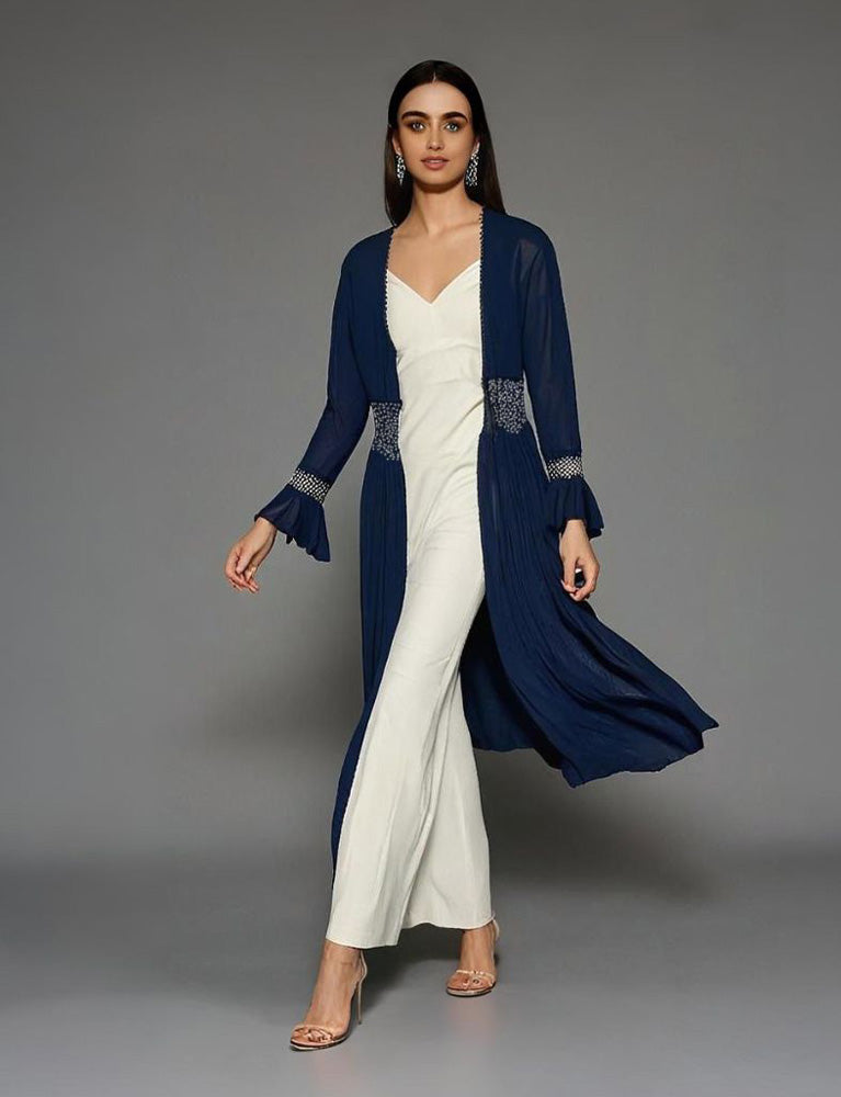 Blue Maxi Open Cardigan