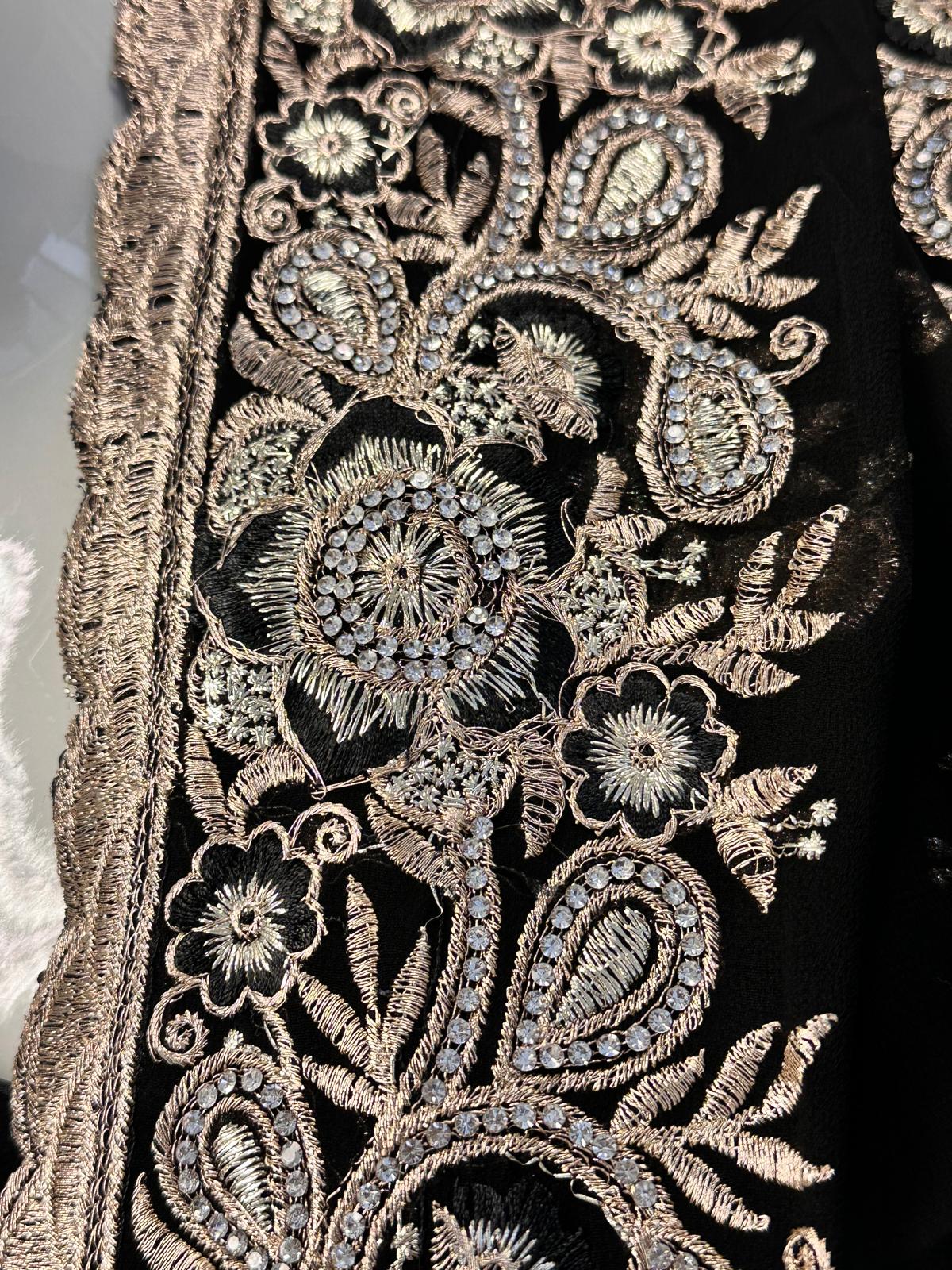 Black Embroidered Saree