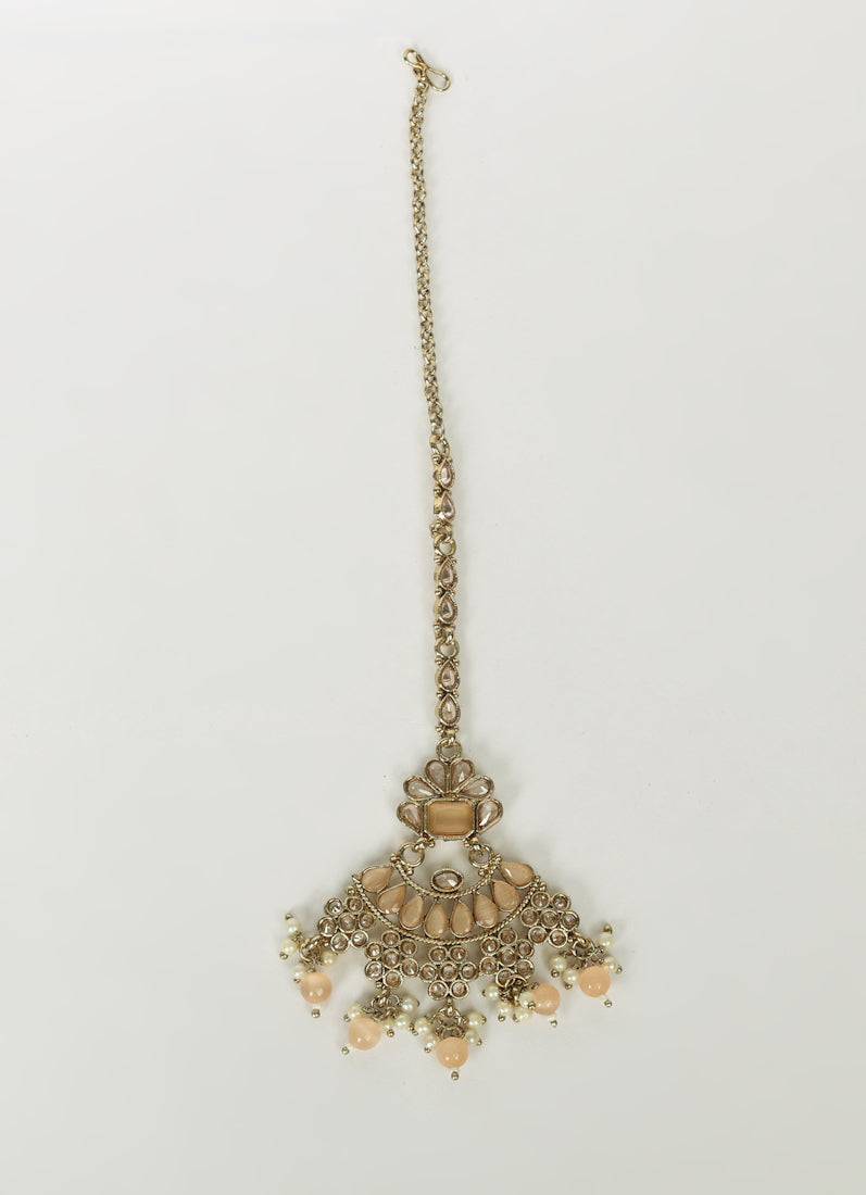 Peach Designer Tikka for Women