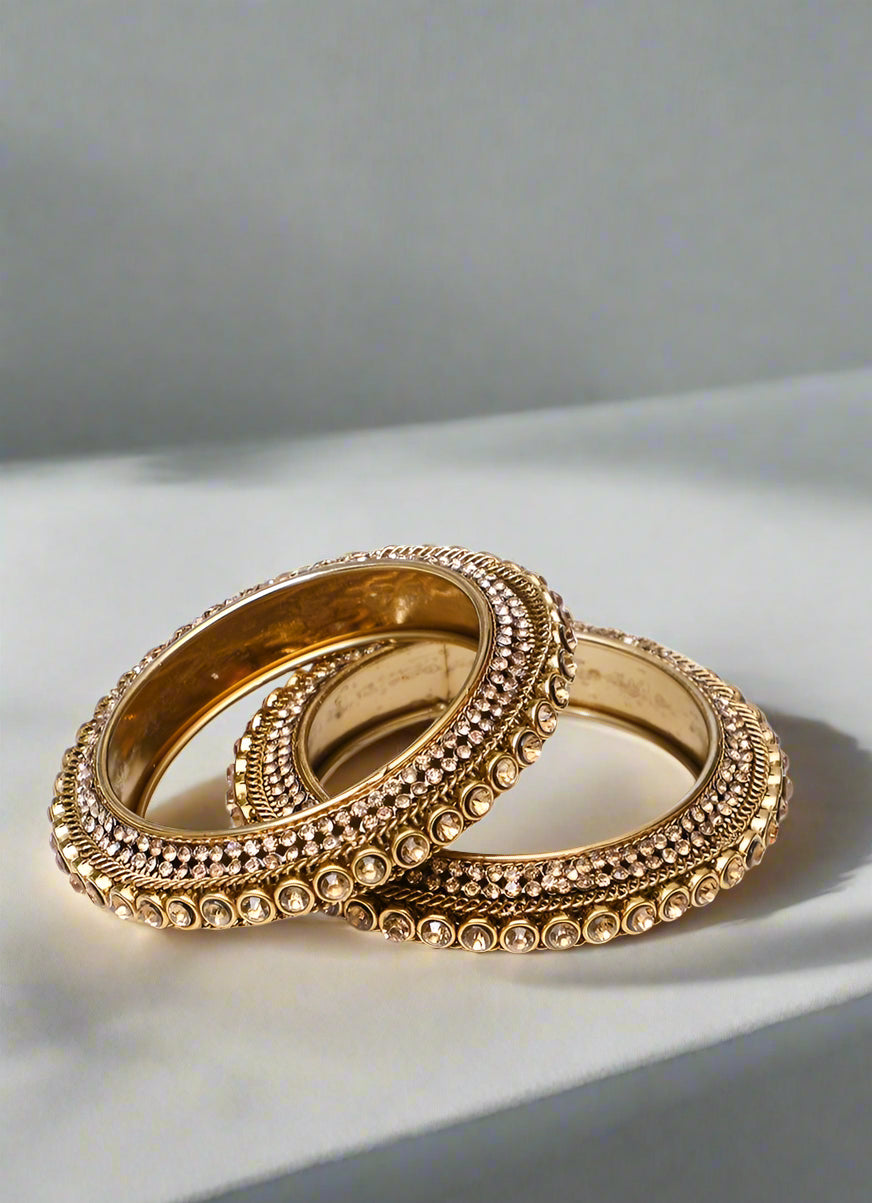 Buy All gold stonework bangle set