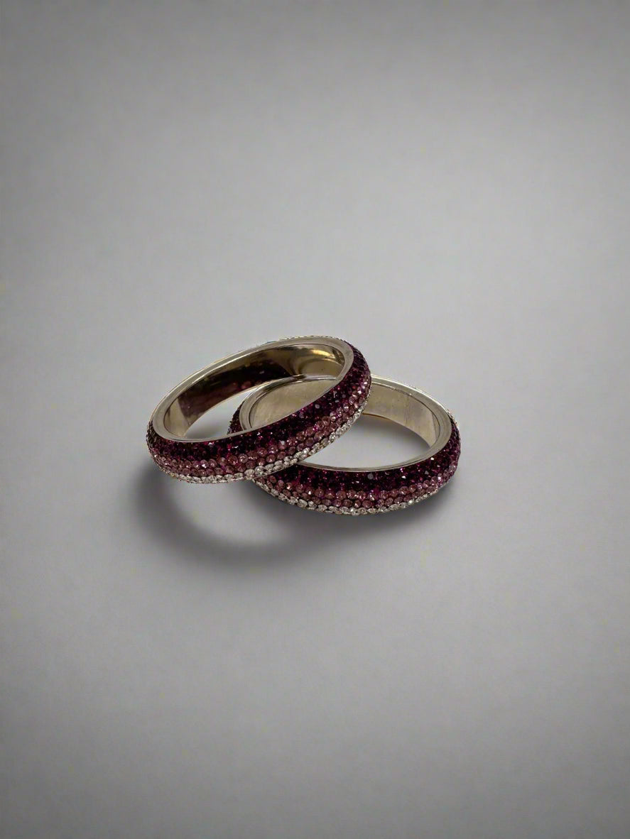 Purple Ombre Crystal Shaded Bangle Set