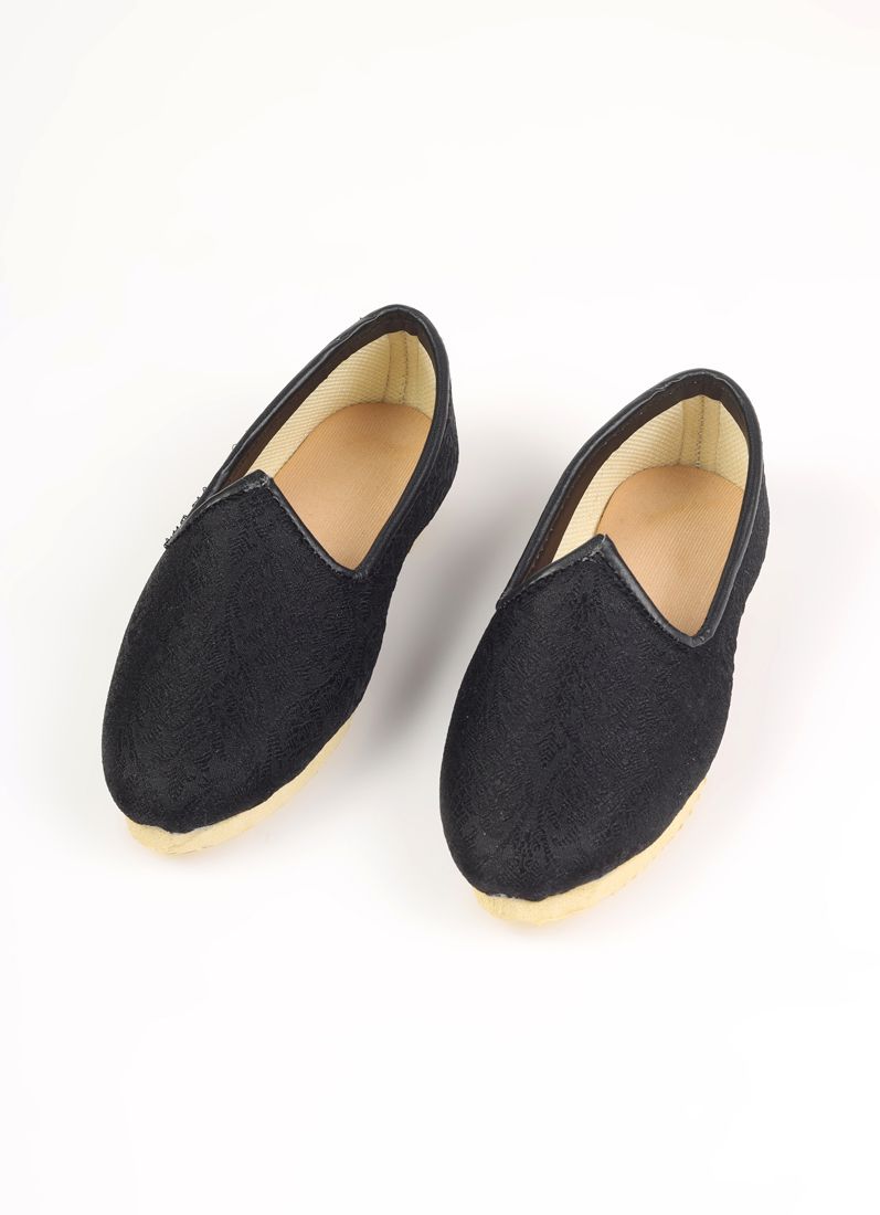 Buy Boys Black Brocade Jutti Set