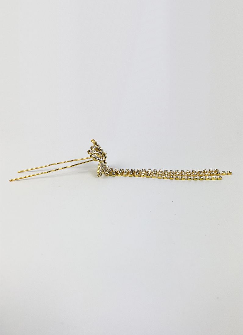 Gold Diamonte Bun Pins