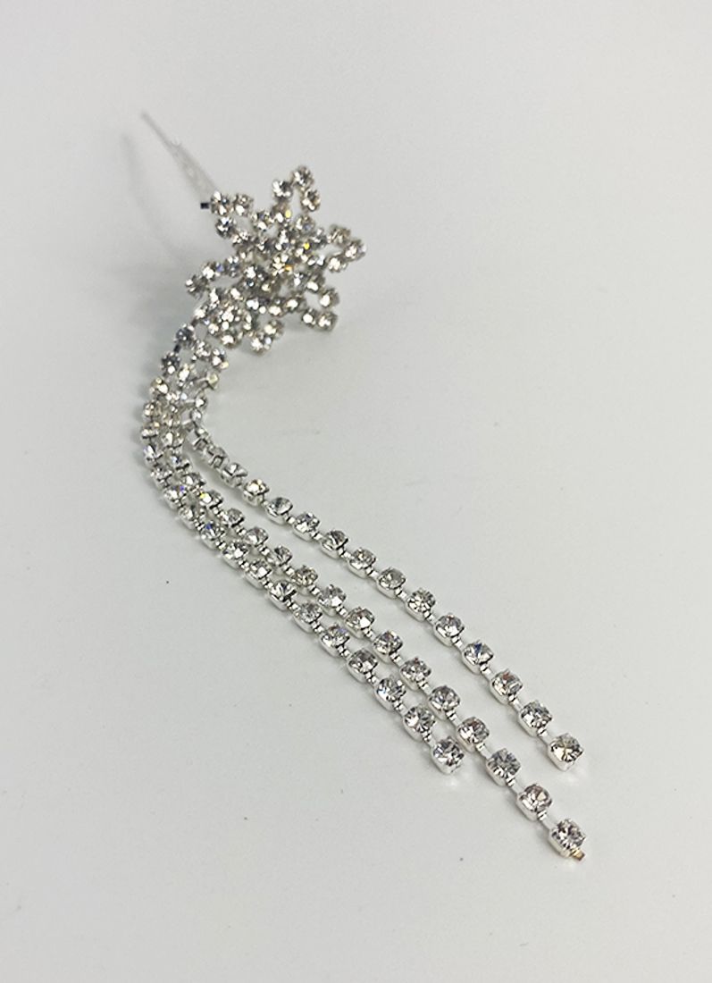 Diamonte Bun Pins Silver
