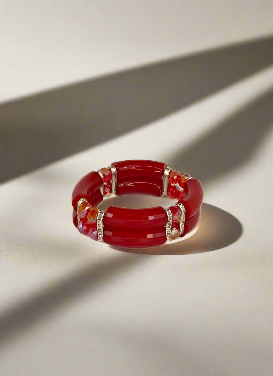 Buy Red Crystal Bead Bracelet