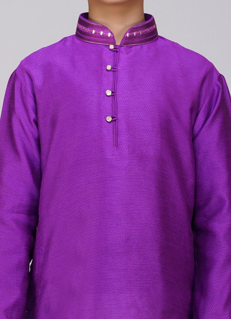 Buy Boys Purple Polyester Kurta Pajama Set