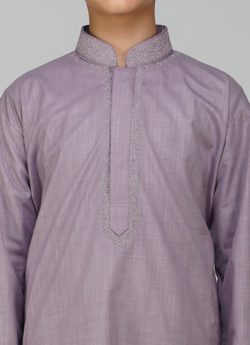 Buy Boys Lilac Cotton Kurta Pajama Set