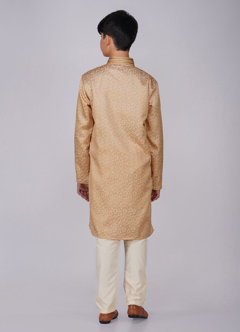 Buy Boys Gold Resham Brocade Kurta Set