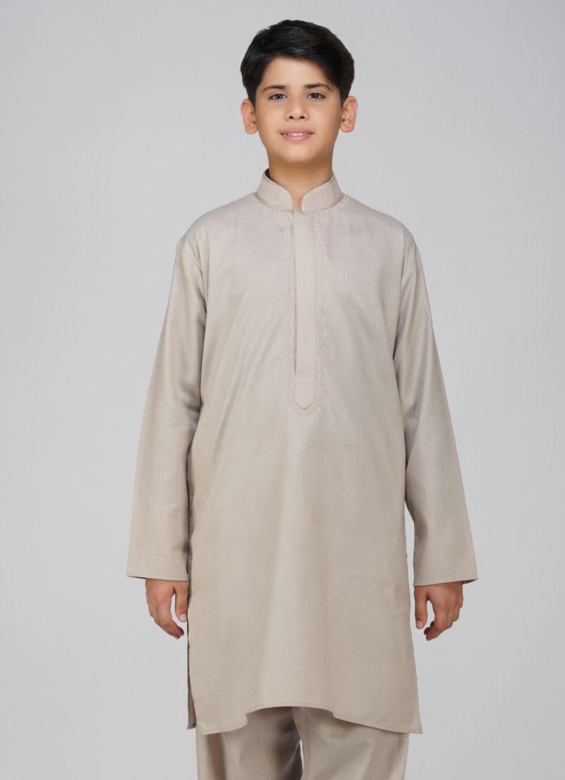 Buy Boys Purple Cotton Embroidered Kurta Set