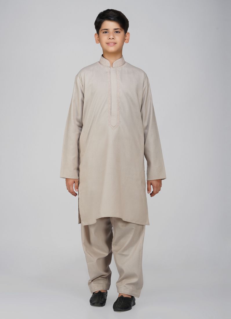 Buy Boys Purple Cotton Embroidered Kurta Set