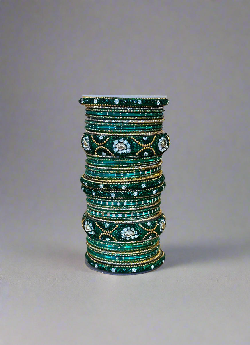 Green Double Bangle Set