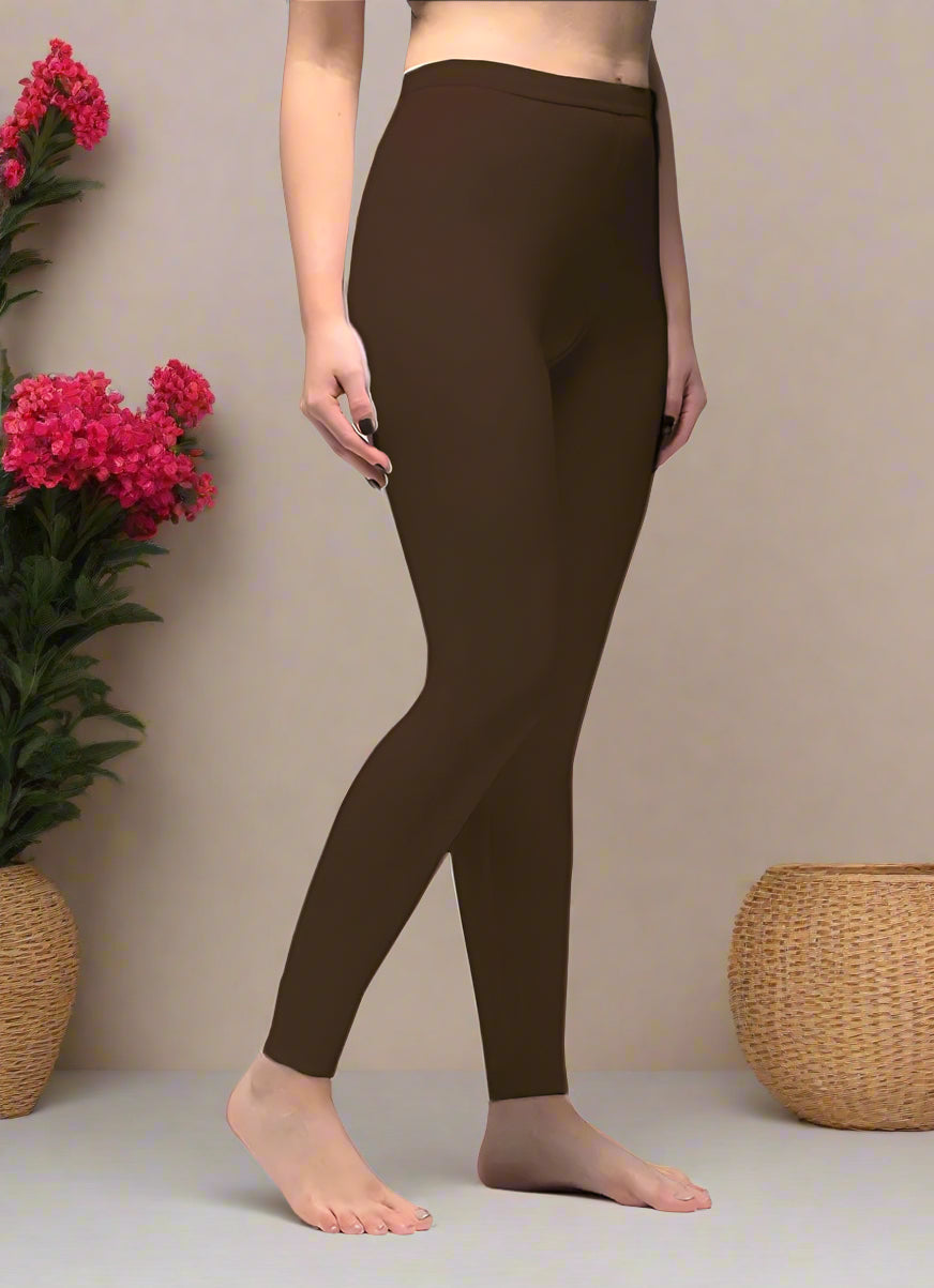 Buy Chocolate Brown Lycra Leggings