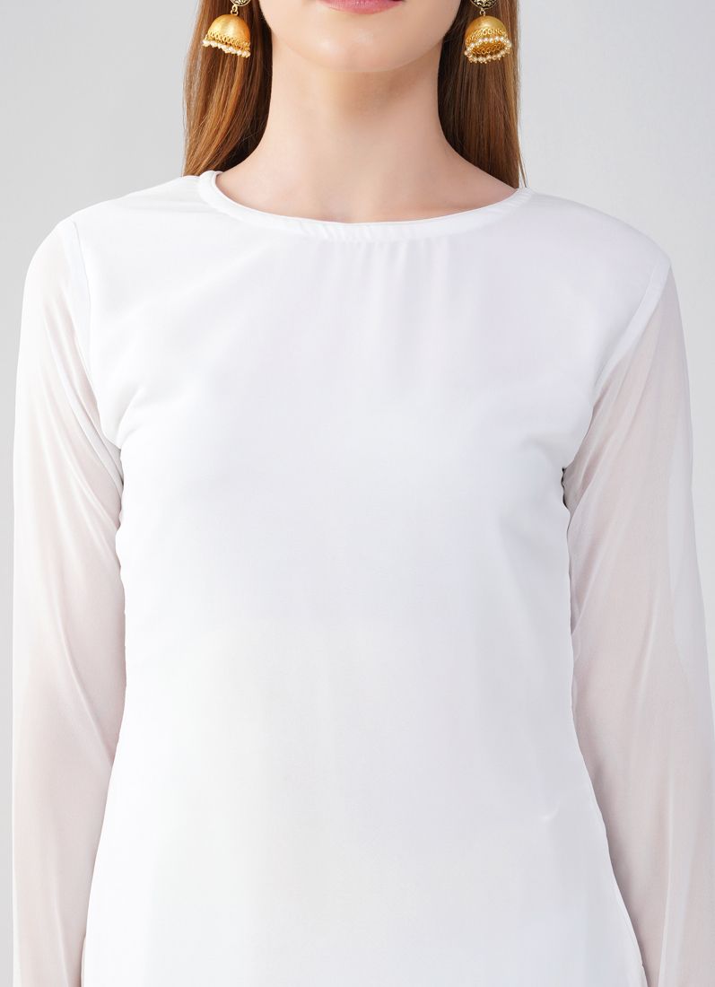 Buy Ivory Georgette Jacquard Lehenga