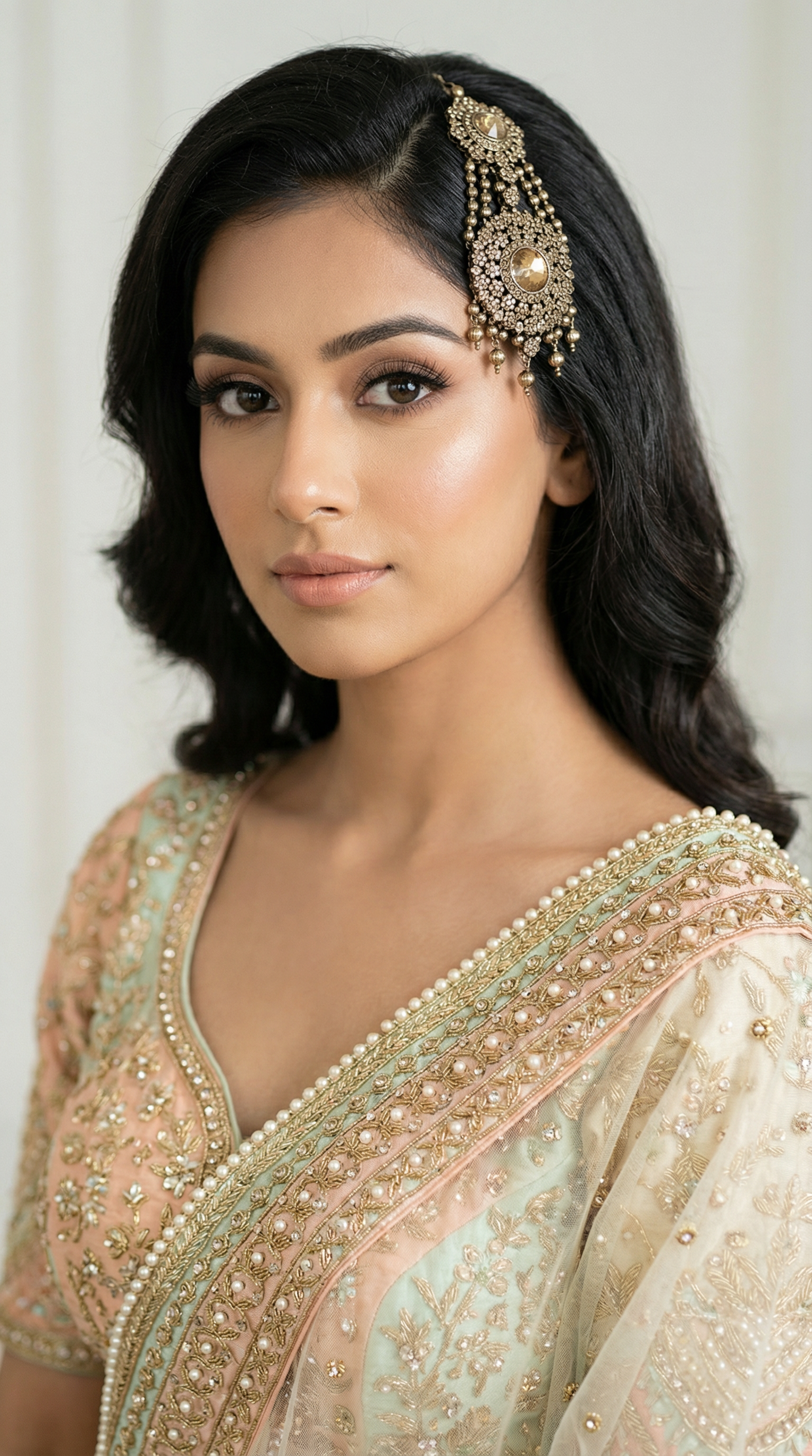 Gold Diamonte Side Passa Antique Gold