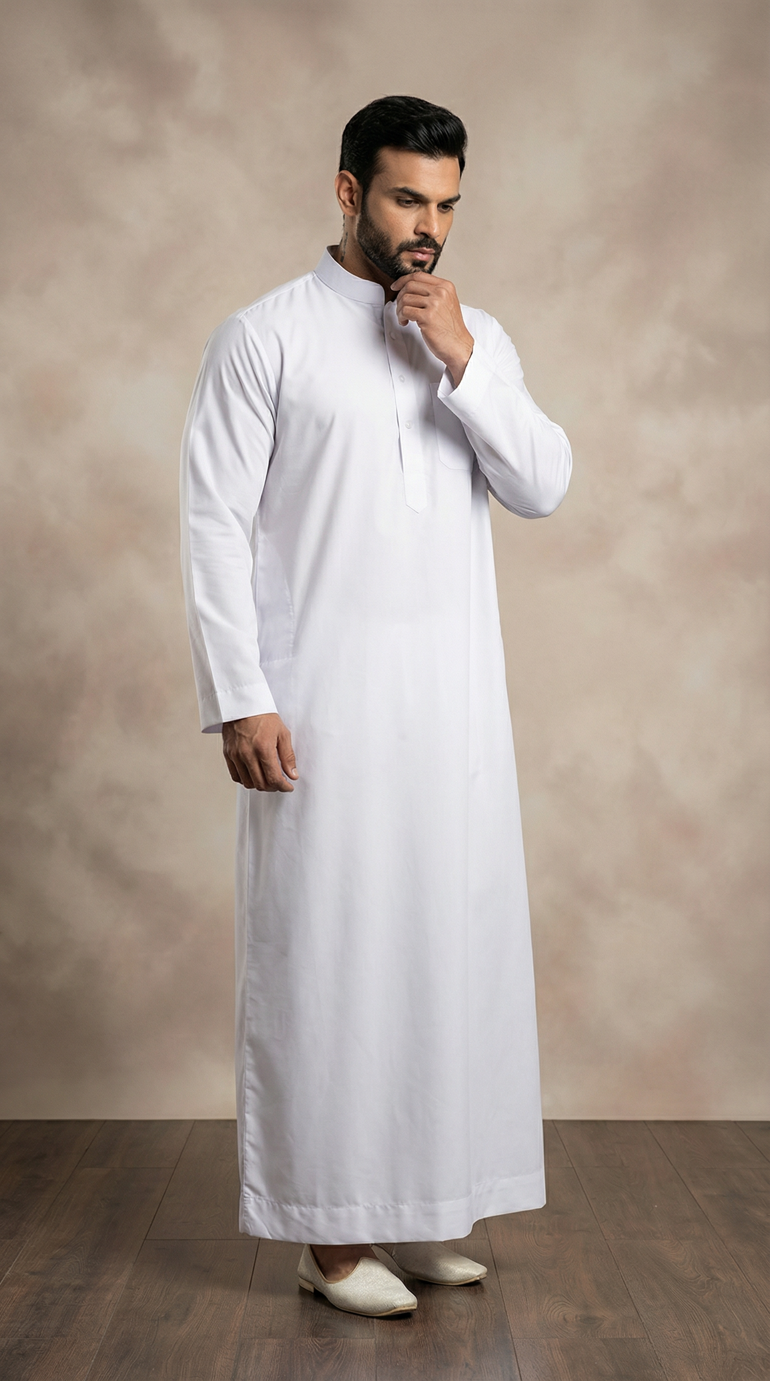 Men's White Long Jubba