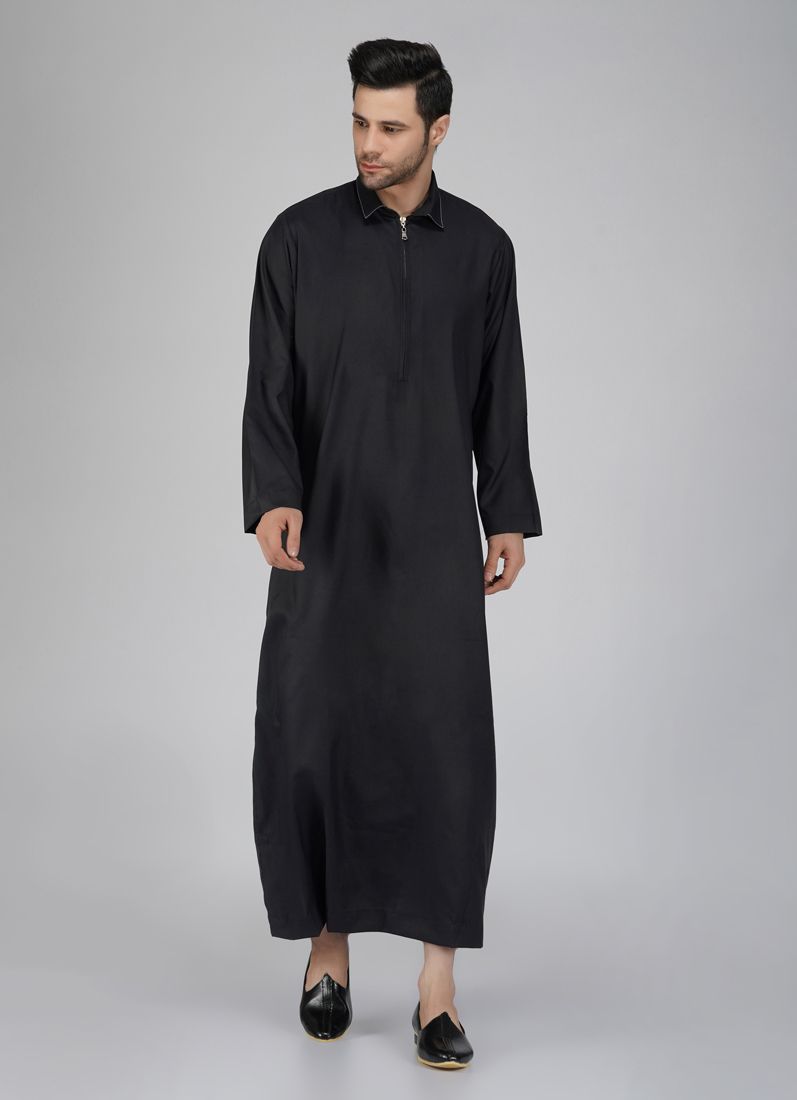 Buy Men's Black Shirt Collar Jubba