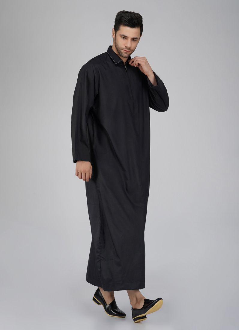 Buy Men's Black Shirt Collar Jubba