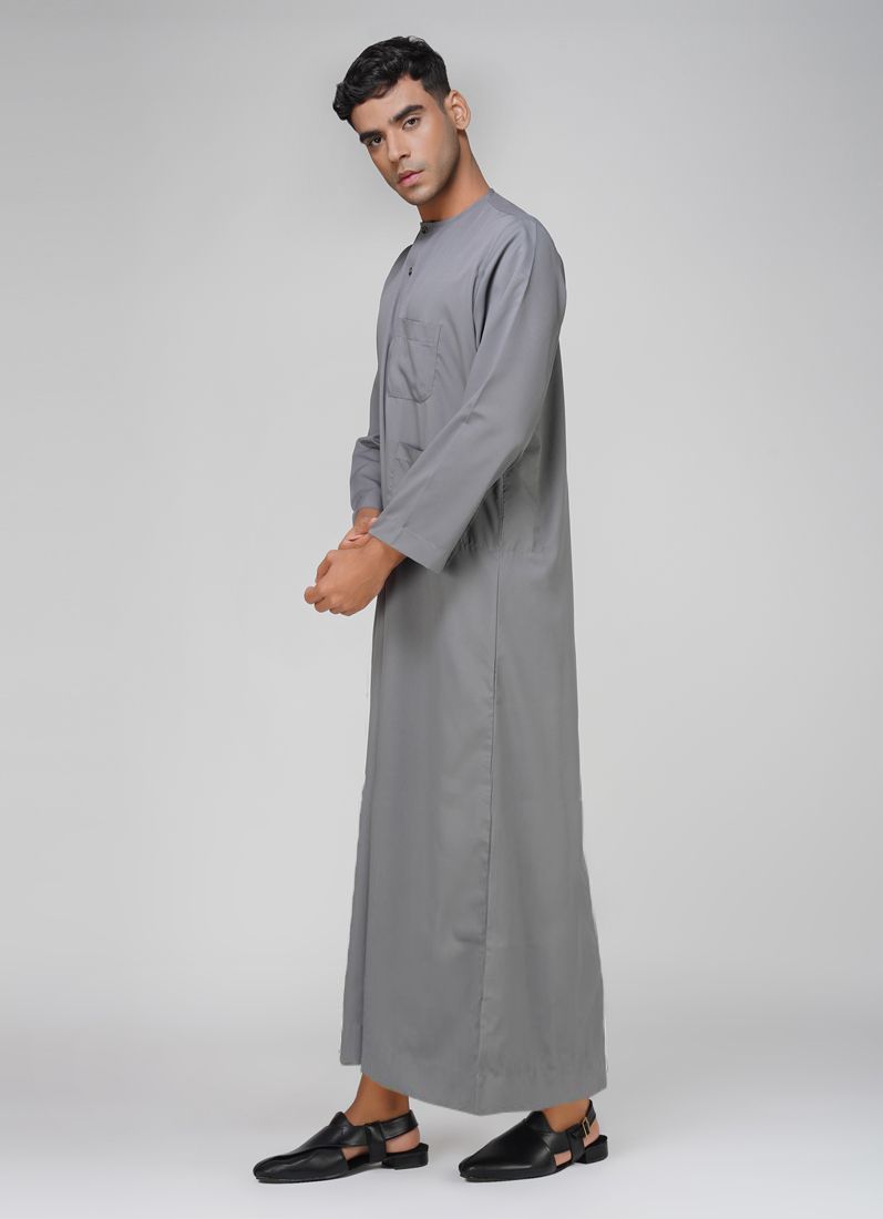 Buy Men's Grey Polyester Jubba
