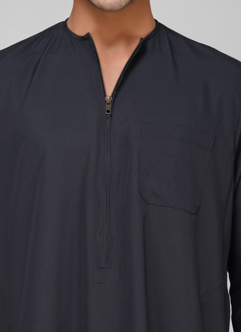 Buy Men's Black Polyester Jubba