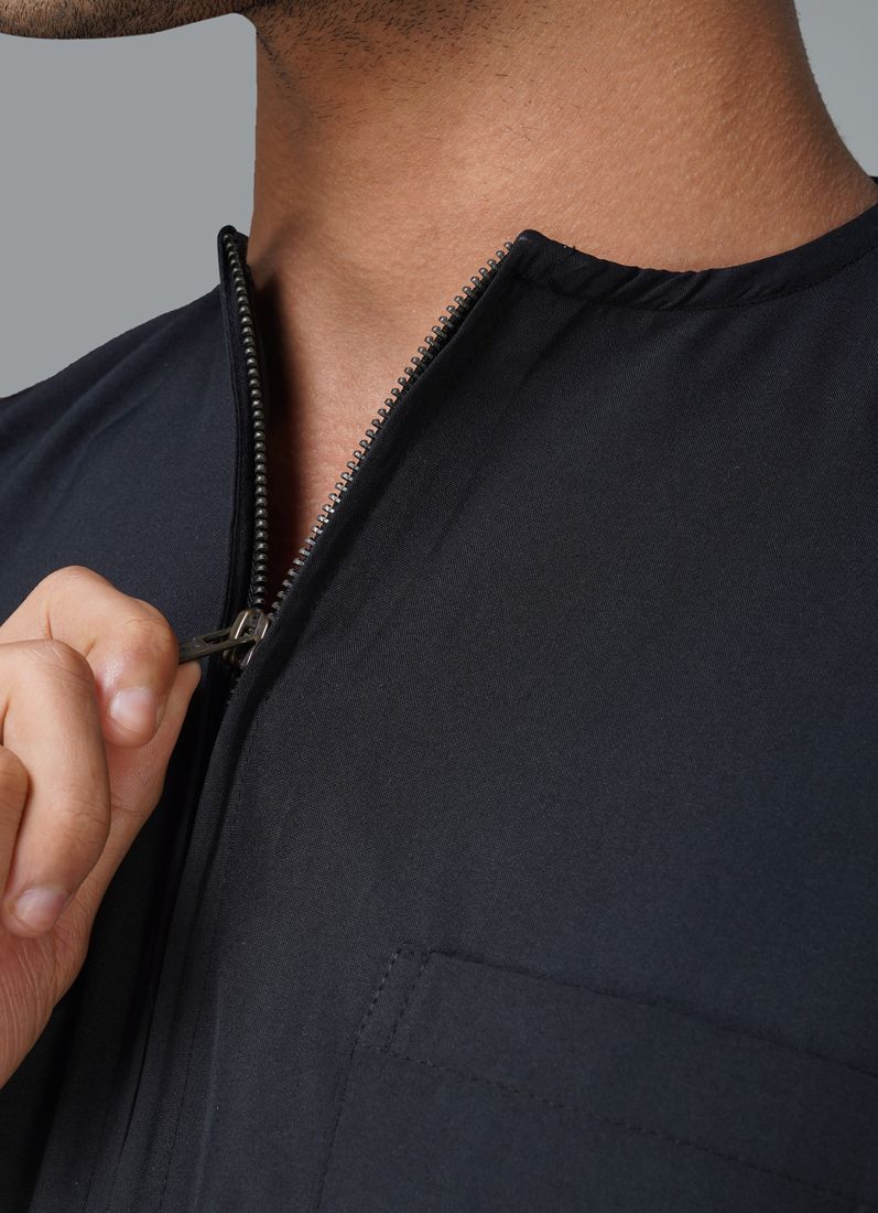 Buy Men's Black Polyester Jubba
