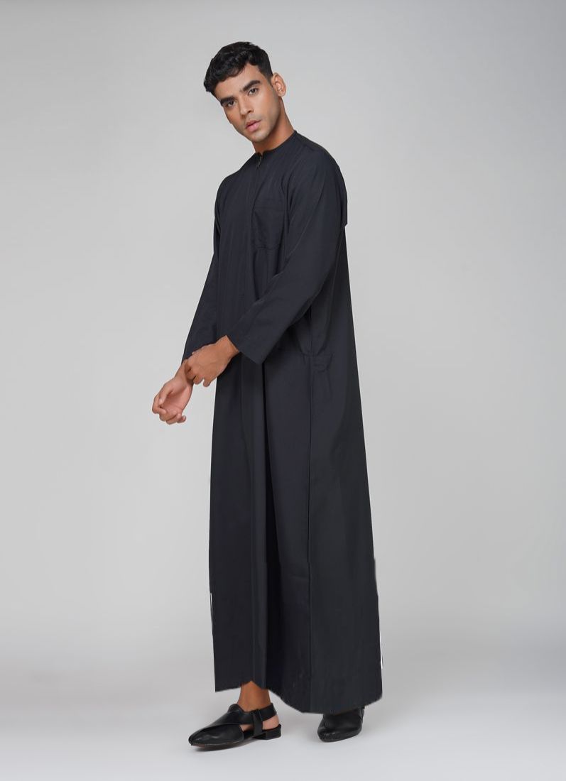 Buy Men's Black Polyester Jubba