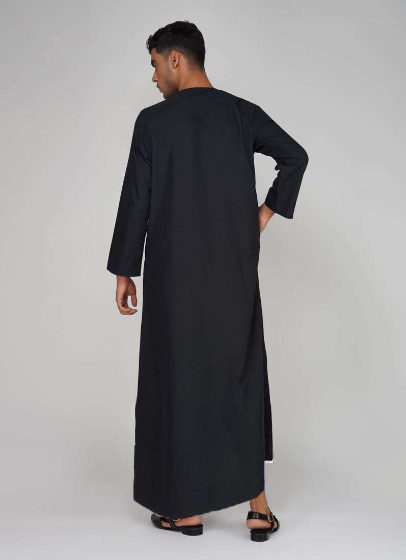 Buy Men's Black Polyester Jubba