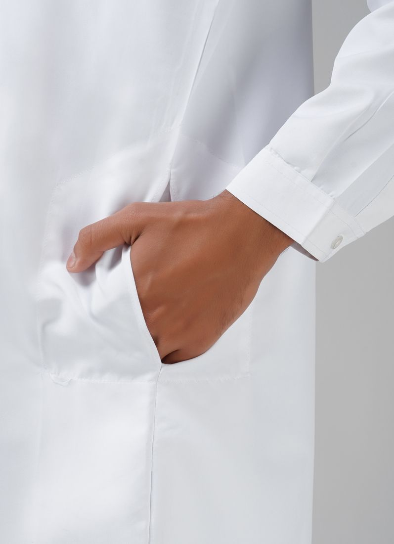 Buy Men's White Polyester Long Jubba