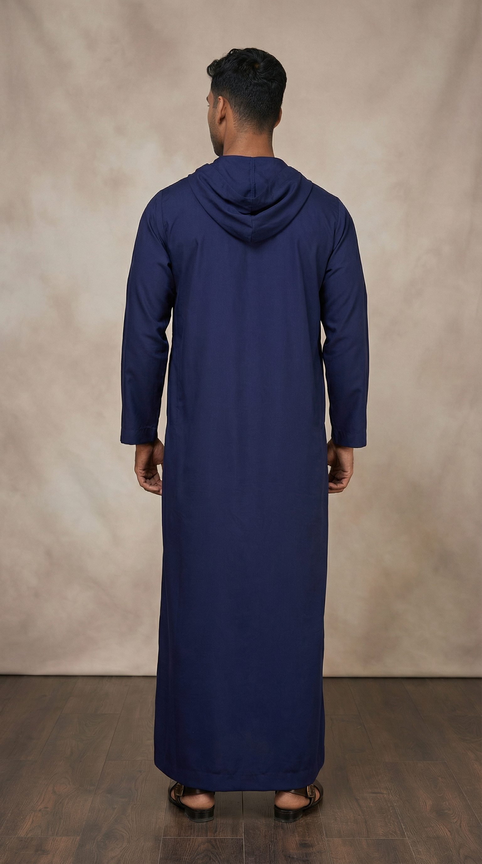 Men's Navy Blue Polyester Jubba