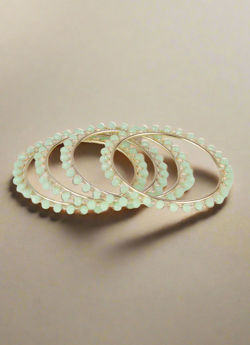 Buy Green Glass Crystal Kids Bangle Sets