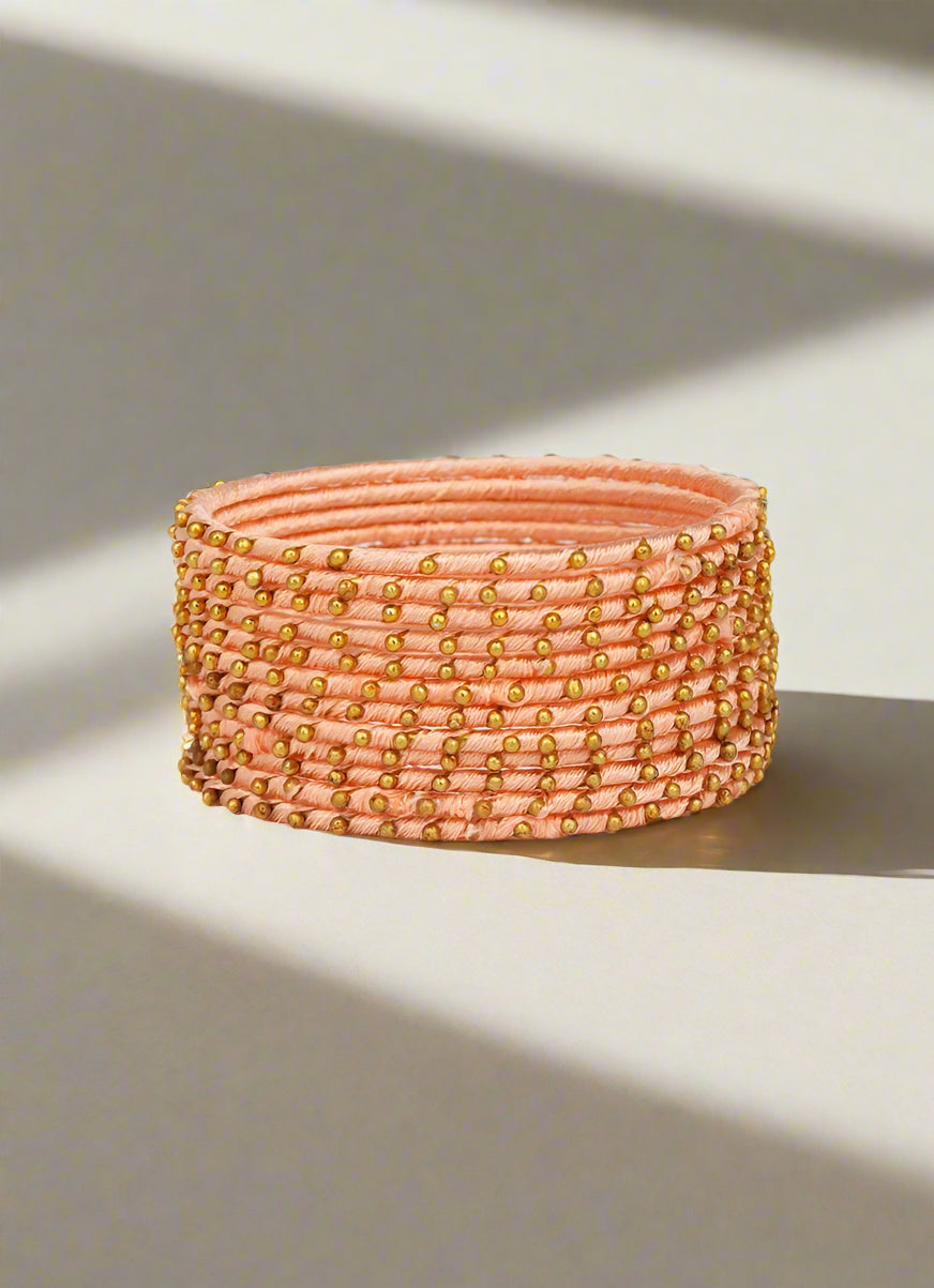 Buy Kids Peach Bangles Set