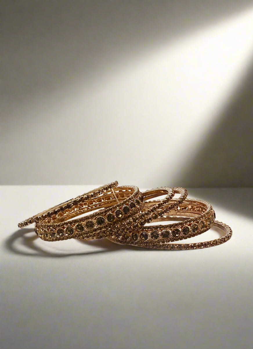Gold Diamonte Sparkle Bangles