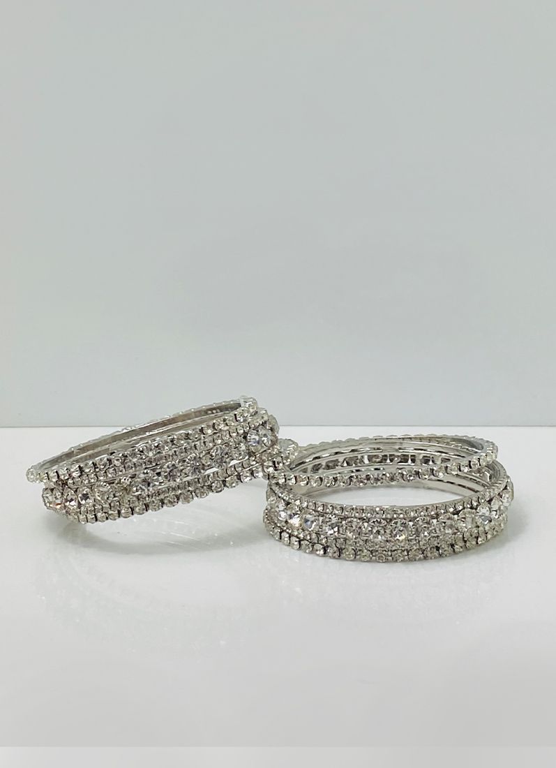 Silver Diamonte Sparkle Bangles