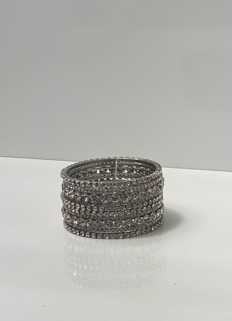 Silver Diamonte Sparkle Bangles