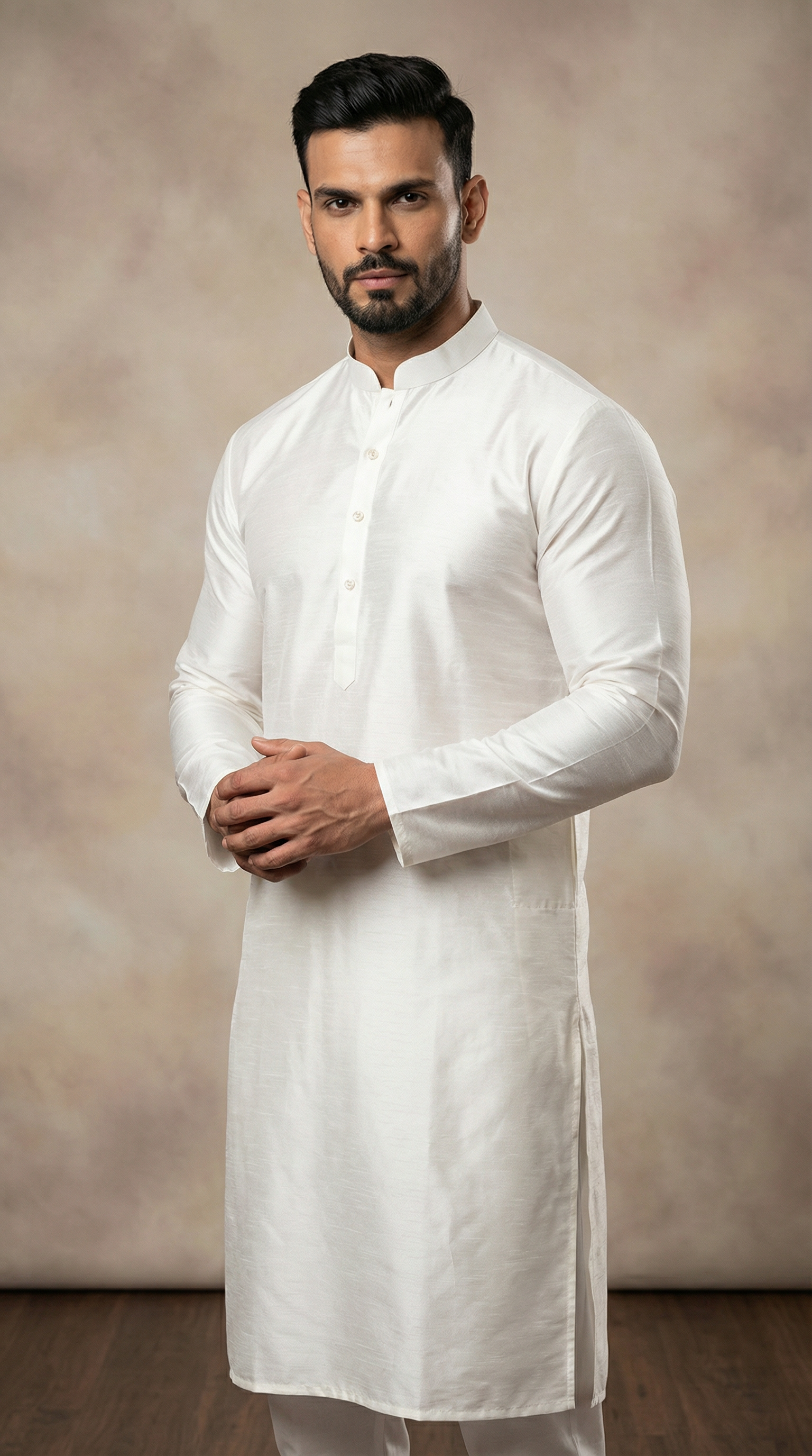 White Resham Brocade Kurta Set