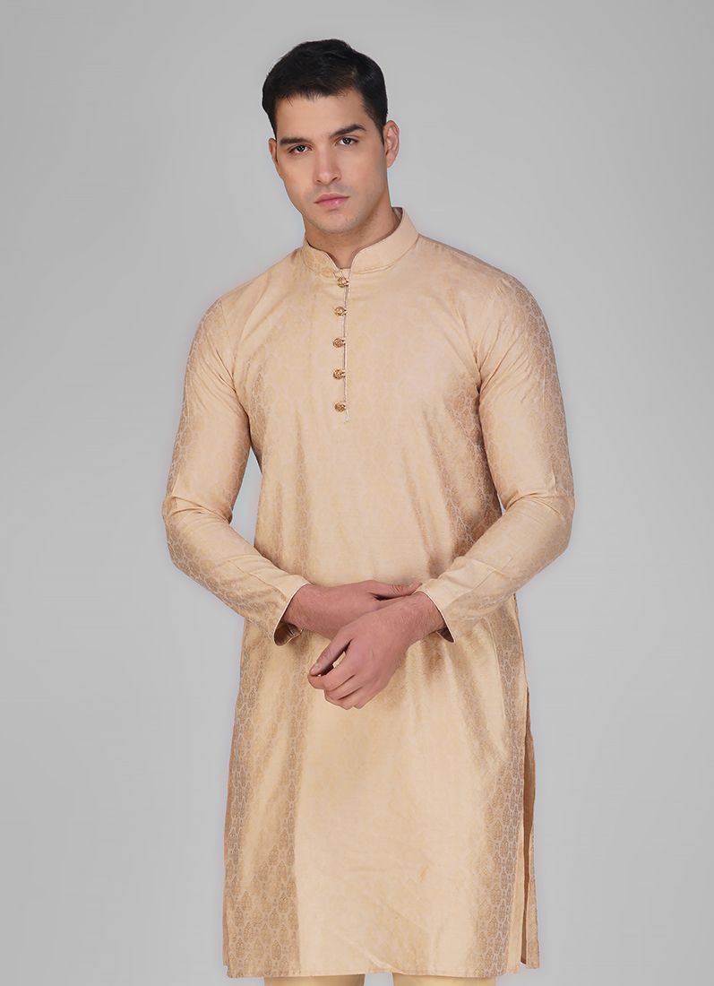 Buy Gold Resham Brocade Kurta Pajama Set