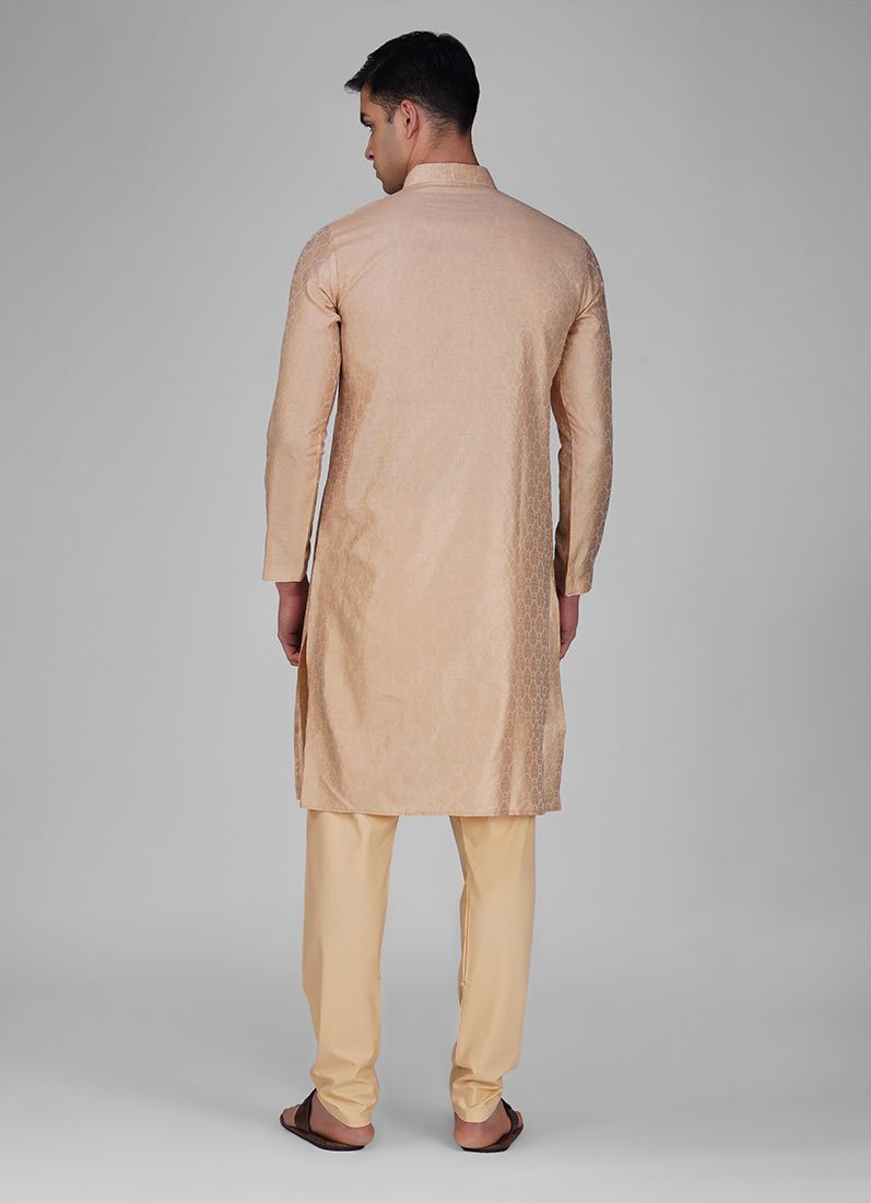 Buy Gold Resham Brocade Kurta Pajama Set