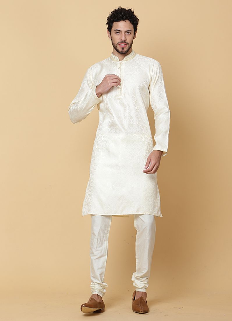 Buy Cream Polyester Button Pajama Set