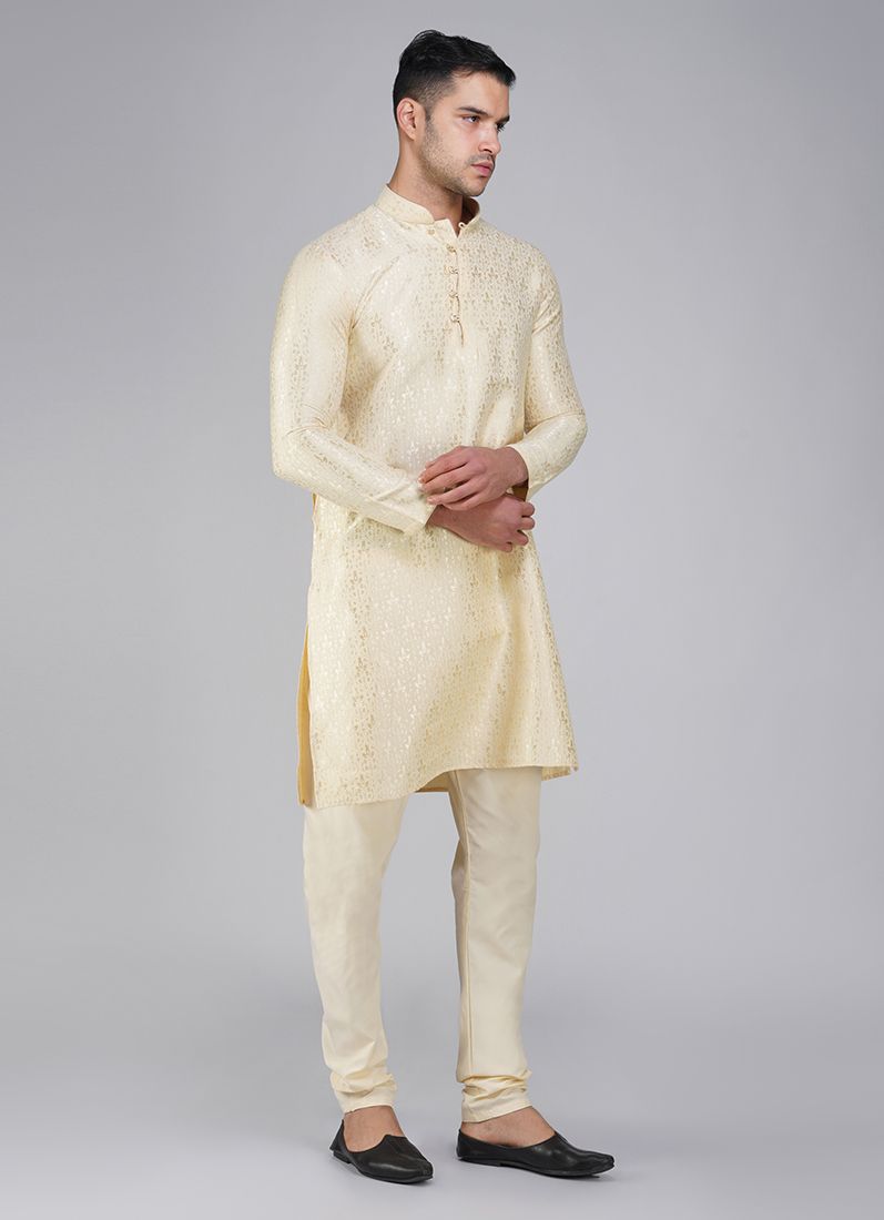 Buy Gold Resham Brocade Kurta Set