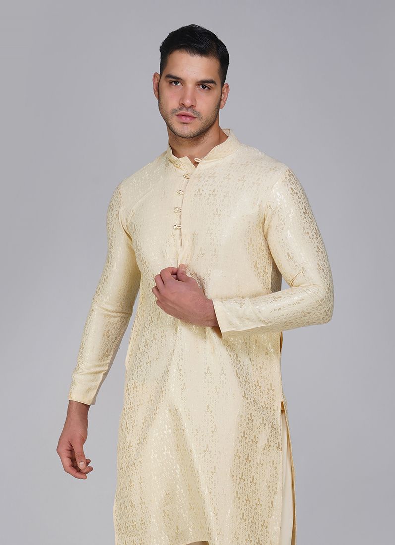 Buy Gold Resham Brocade Kurta Set