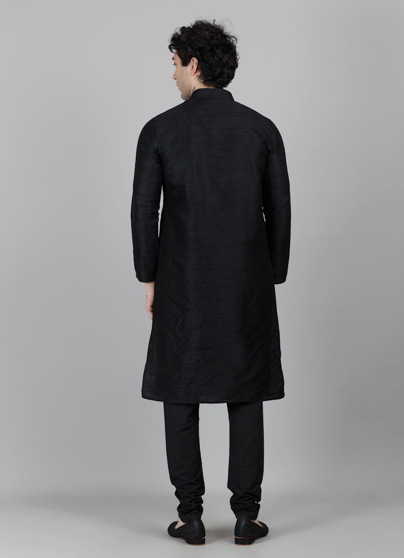 Men's Black Kurta and Payjama Set