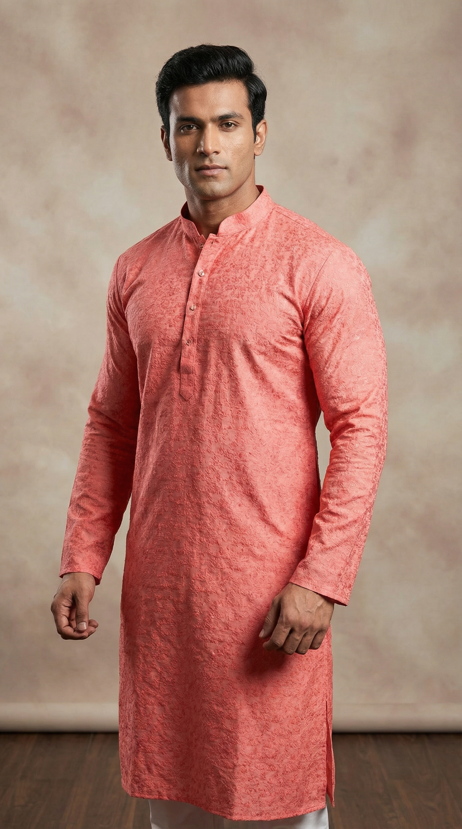 Men's Pink Kurta Payjama Set