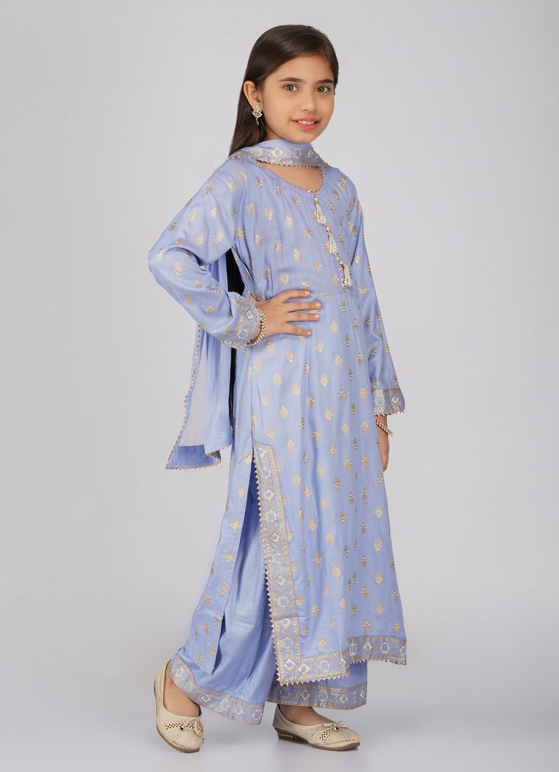 Buy Kids Lilac Rayon Printed Palazzo Suit Set